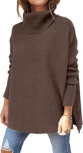 Oversized Turtleneck Batwing Sweater Tunic - Cozy Loose Fit ANRABESS