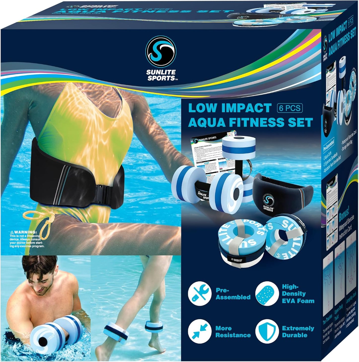 Sunlite Sports Water Workout Combo Set for Pool Fitness Fun