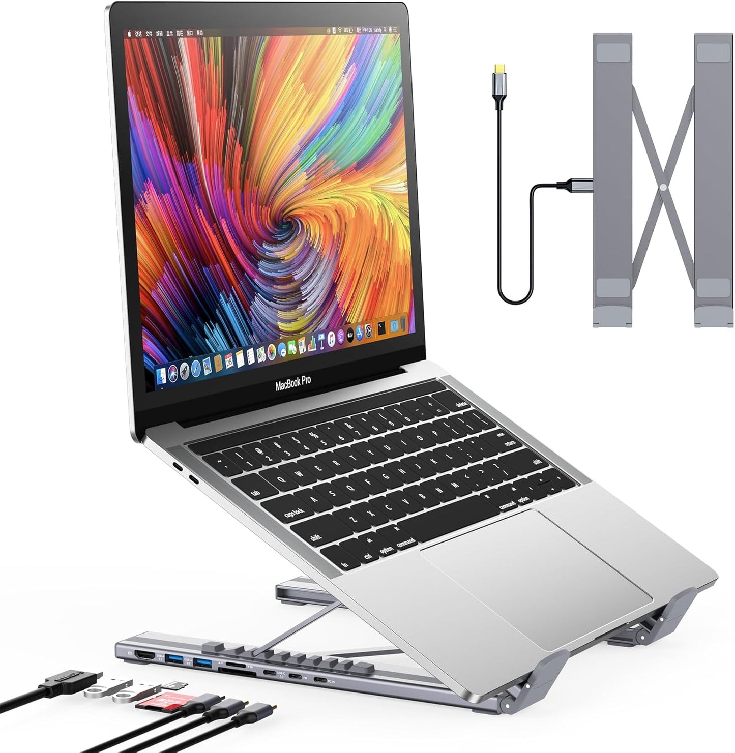 USB C Docking Station Stand with 4K HDMI and 8 Ports