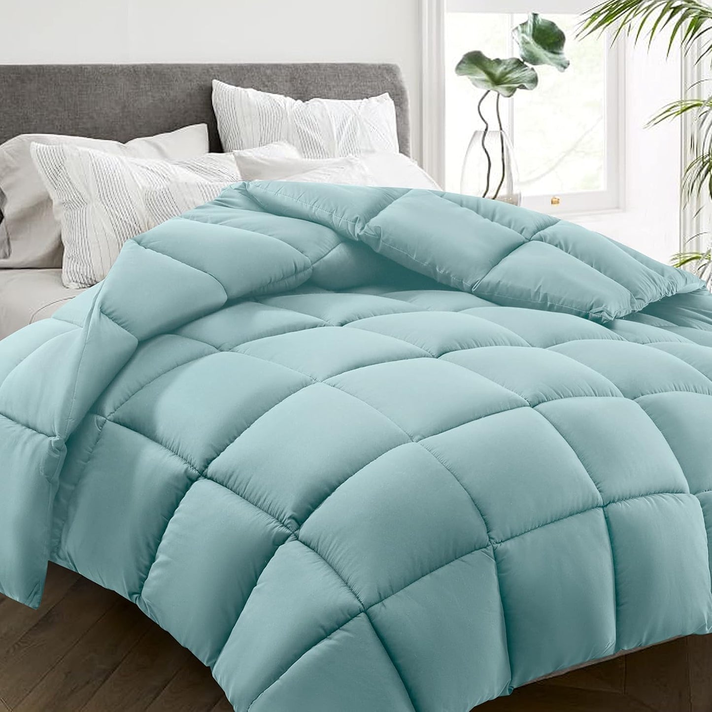 HYLEORY All Season Full Size Bed Comforter - Cooling Duvet Insert