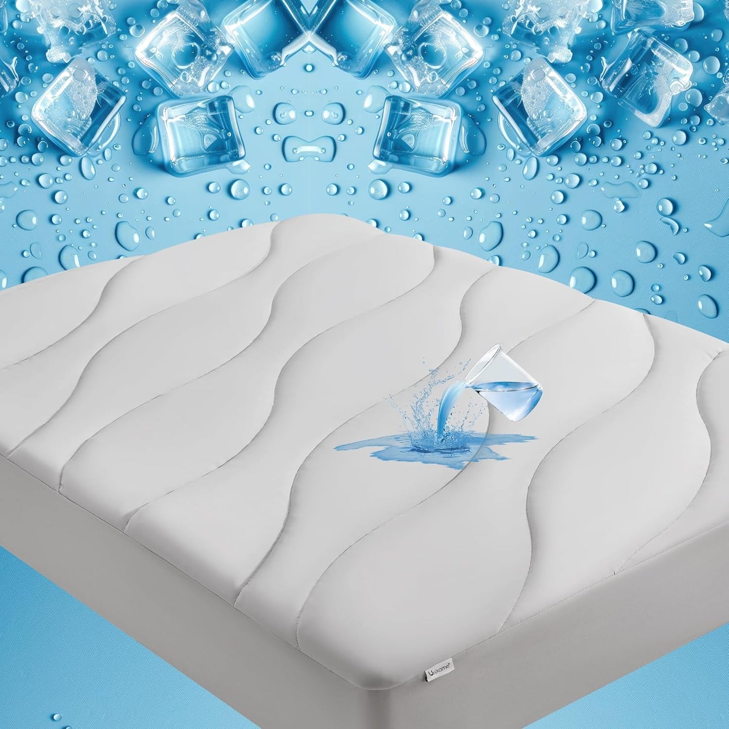 Waterproof Cooling Mattress Pad King for Hot Sleepers Comfort