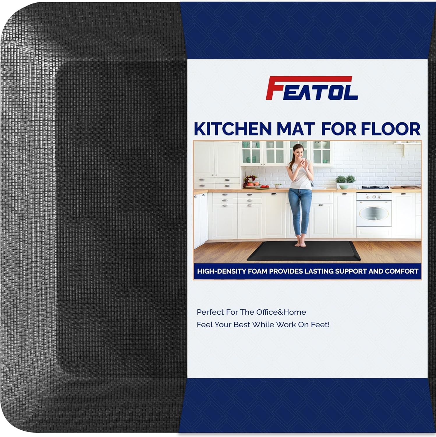 FEATOL Anti Fatigue Mat for Standing Desk - Ergonomic Comfort