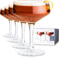 Viski Crystal Coupe Glasses Set - Elegant Martini & Champagne Drinkware