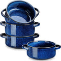 Starry Soup Bowls with Handles 30 Oz Set of 4 - Oven Safe Blue