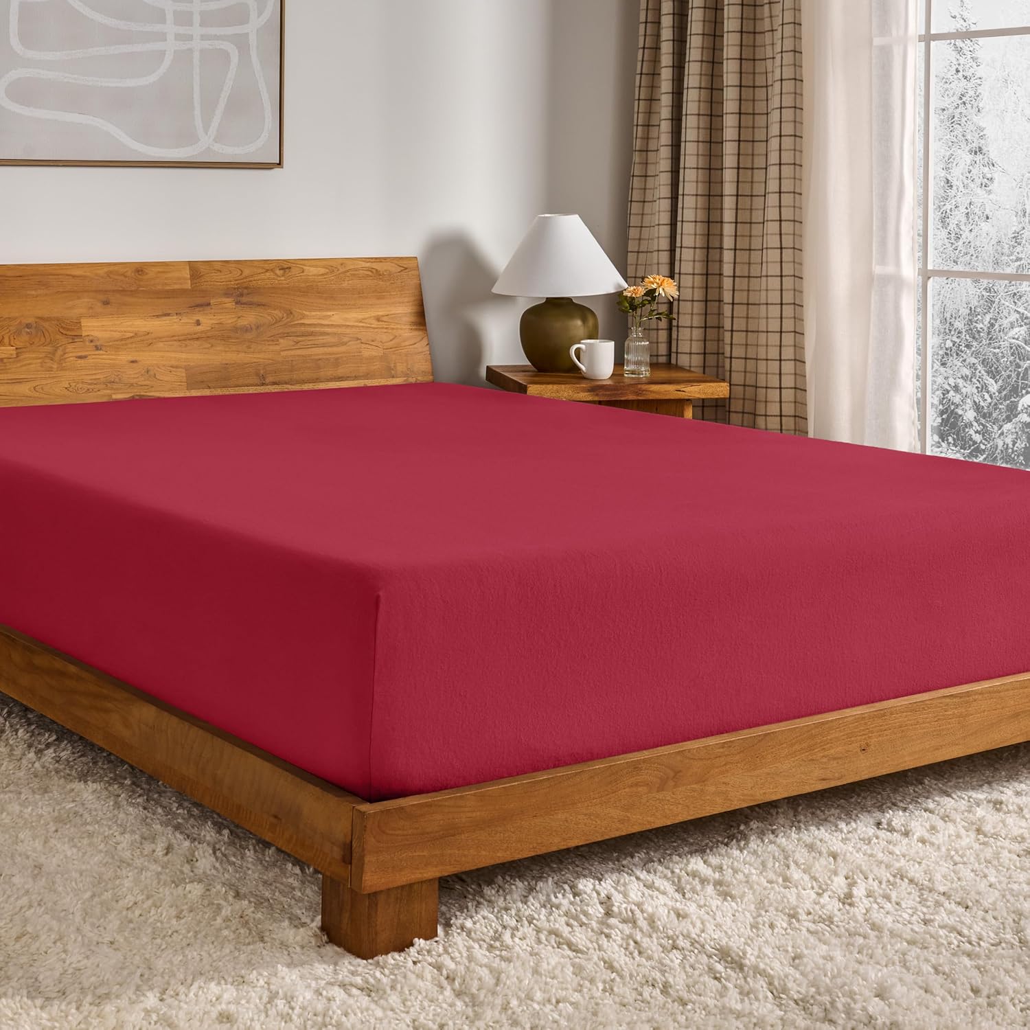 Bare Home Flannel Fitted Bottom Sheet for Cozy Queen Comfort