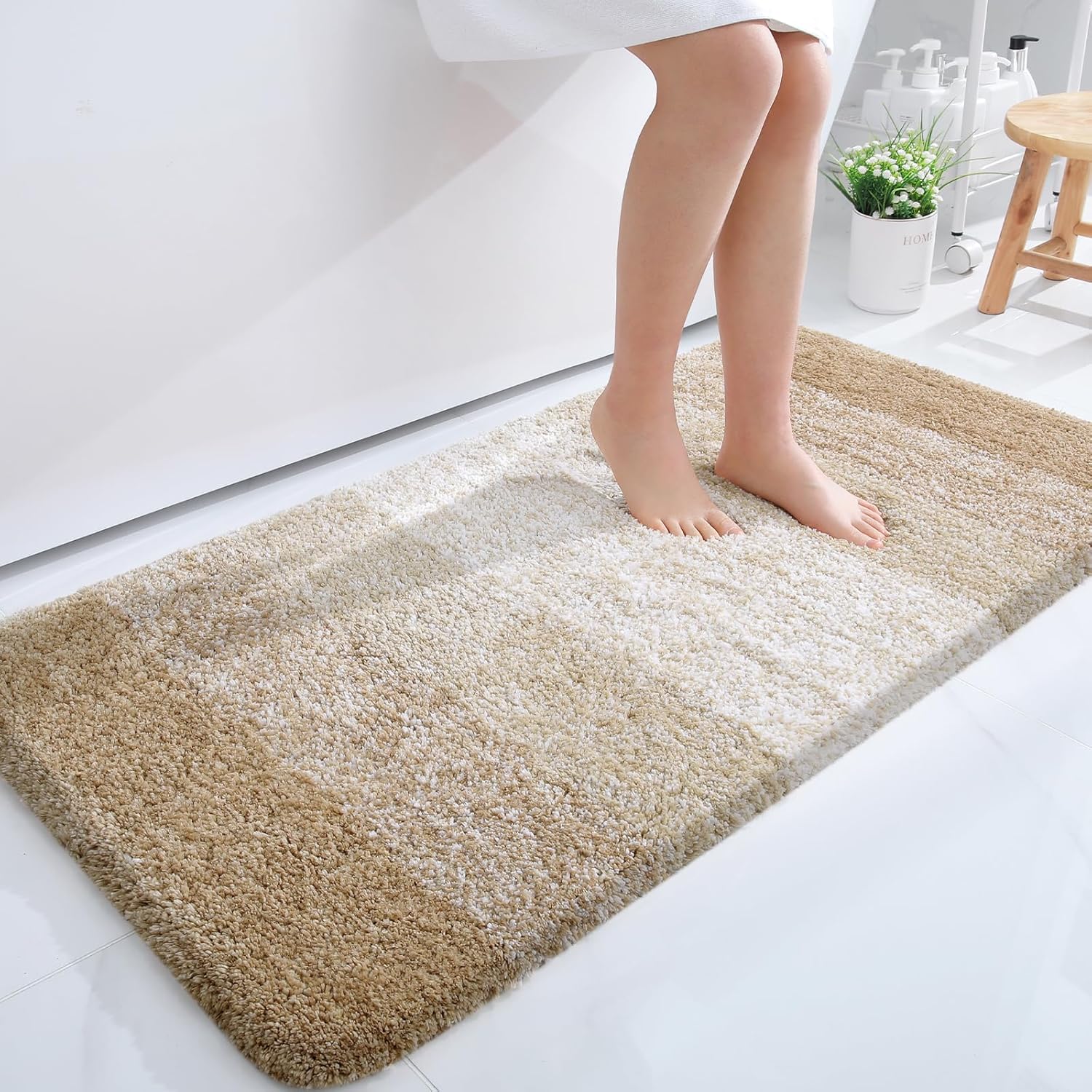 OLANLY Bathroom Runner Rugs 44x24, Soft Microfiber Bath Mats
