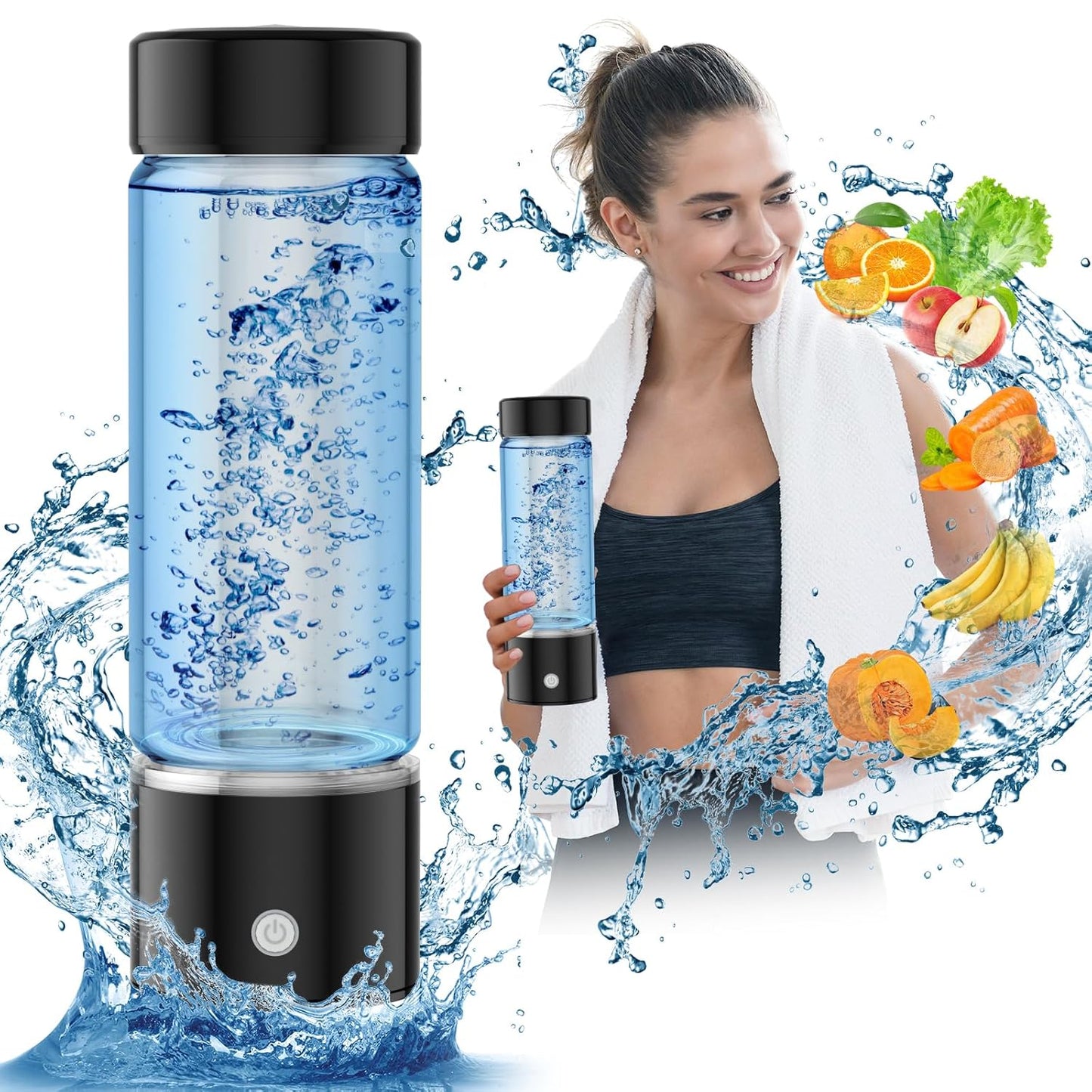 Hydrogen Water Bottle Generator for Quick Electrolysis Hydration
