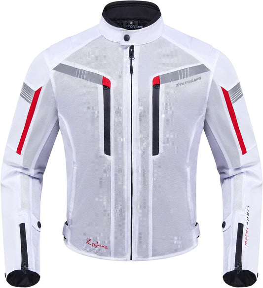 Motorcycle Jacket for Men, CE Armored Mesh Gear for Summer