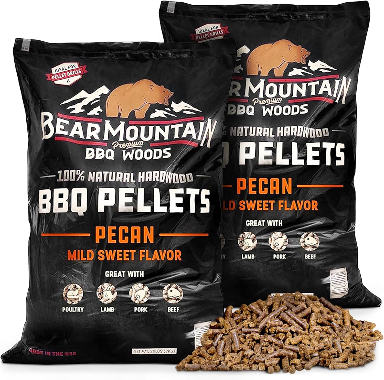 Pecan BBQ Pellets for Outdoor Grills - All Natural Flavor