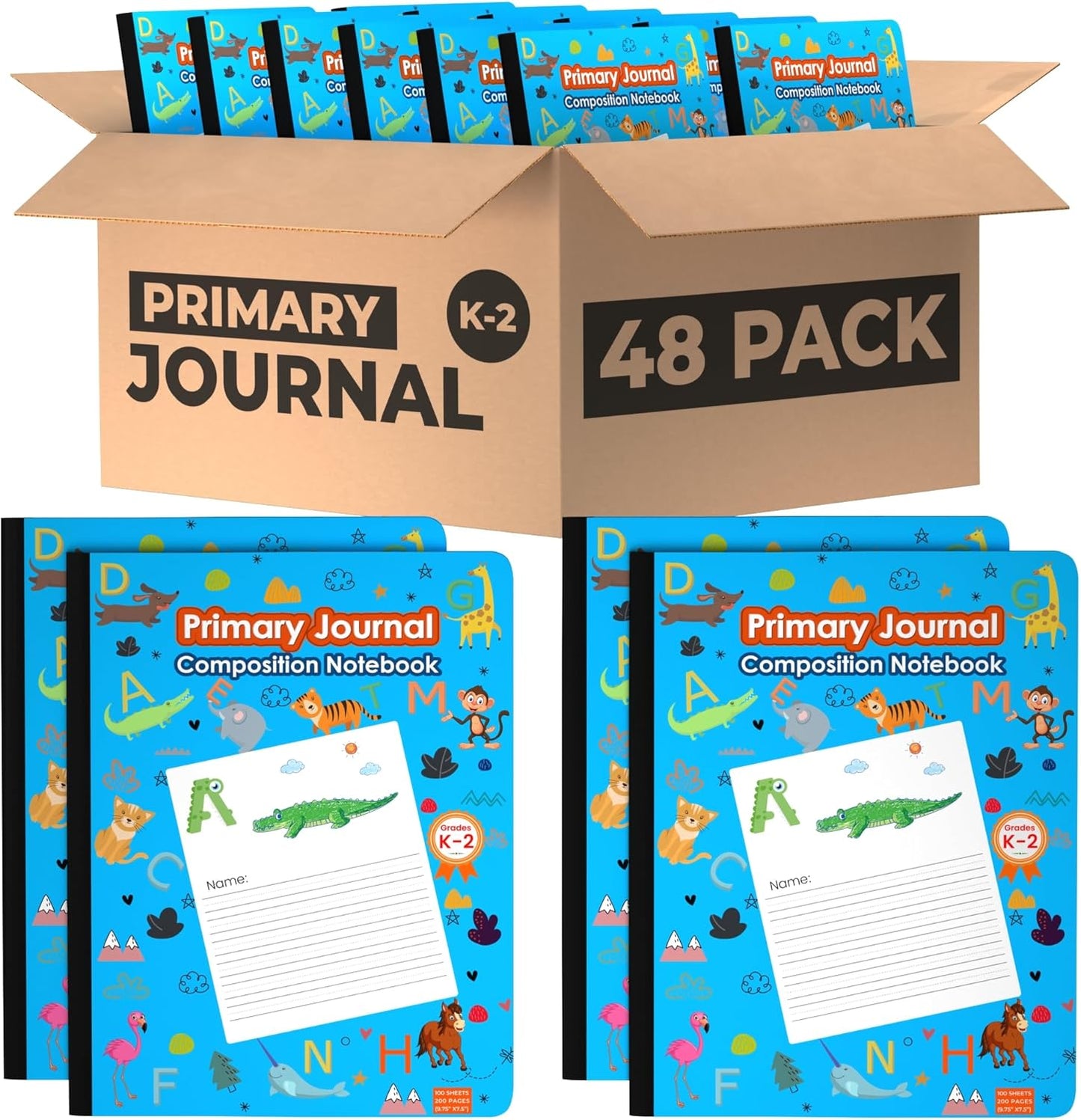 E-CLIPS USA Primary Journal Composition Notebook for Kids