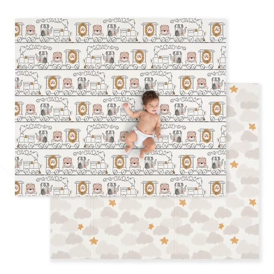 JumpOff Jo Baby Play Mat - Large Folding Foam Play Mat for Infants