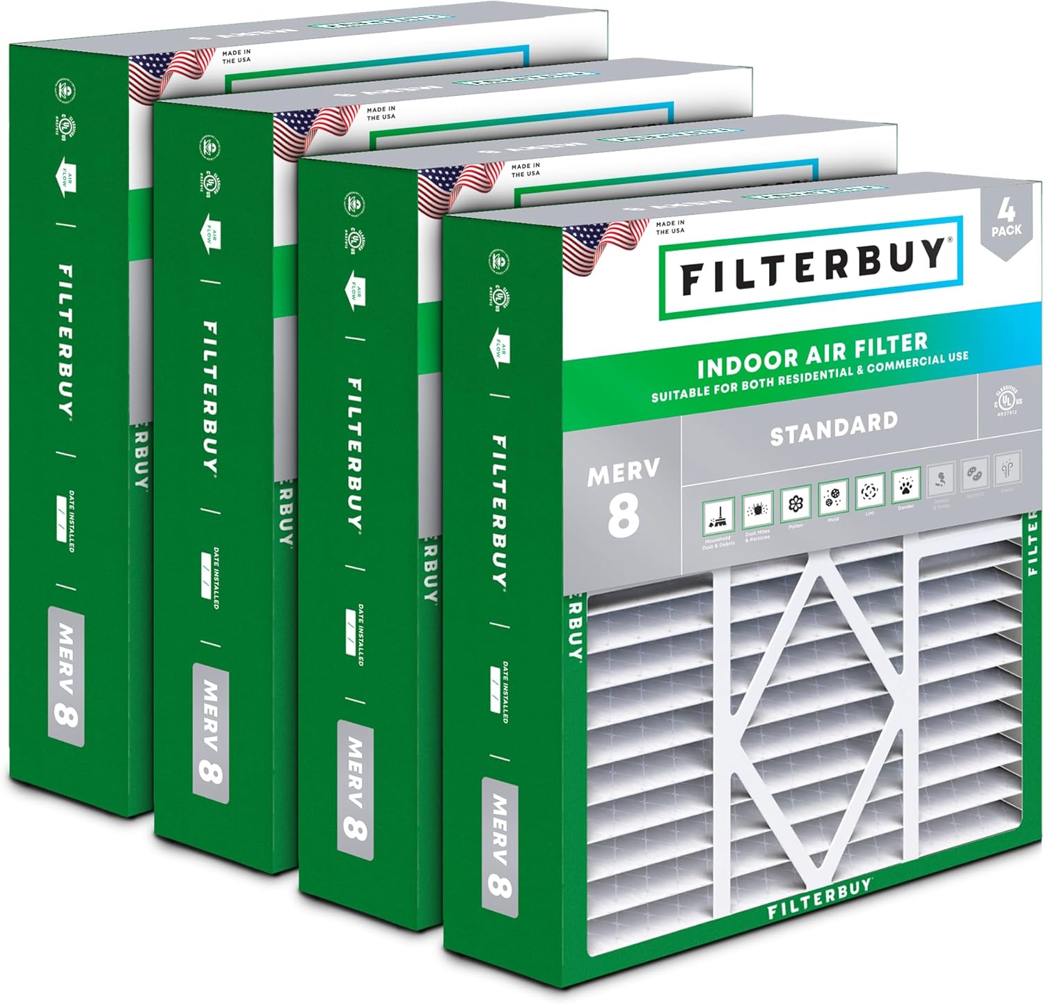 20x20x5 Air Filter MERV 8 for Dust and Allergy Defense