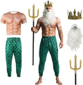 MCJC Halloween Poseidon Costume Set - Complete 5 Piece Sea God Kit
