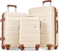Merax 3 Piece ABS Hardshell Luggage Set - Durable Spinner Set
