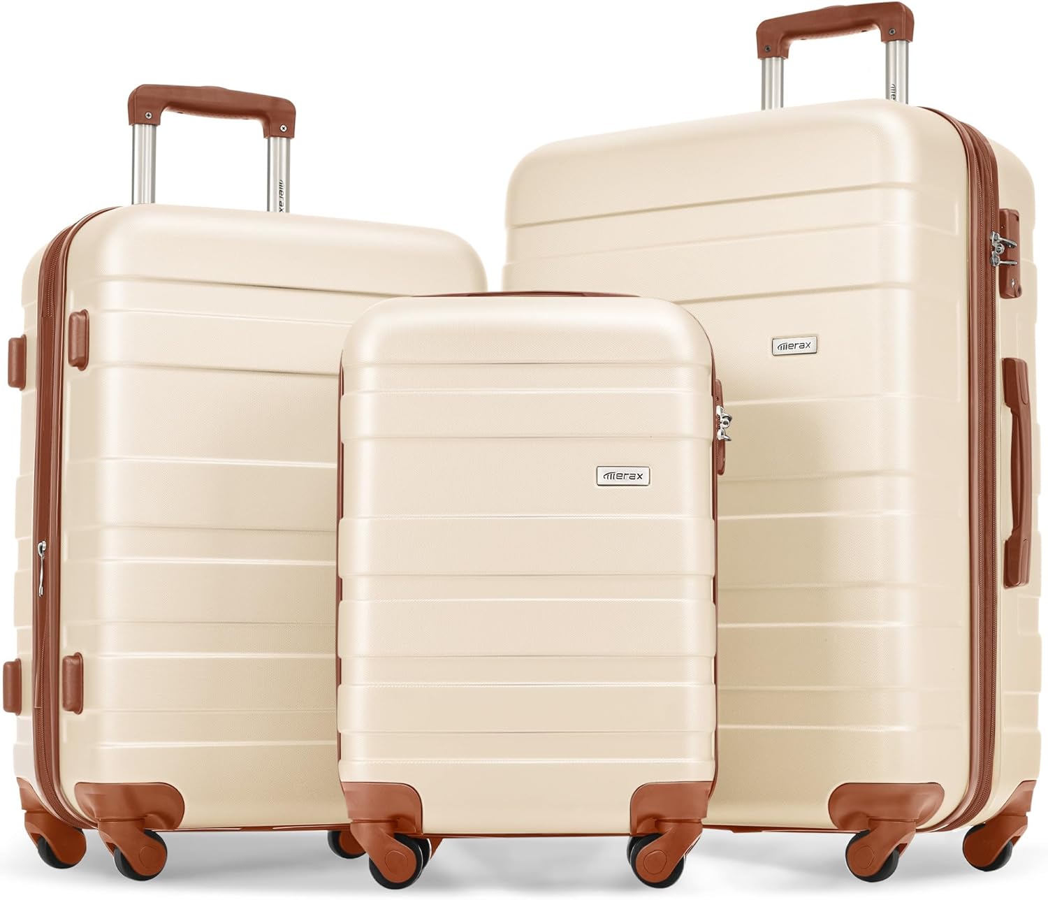 Merax 3 Piece ABS Hardshell Luggage Set with TSA Lock