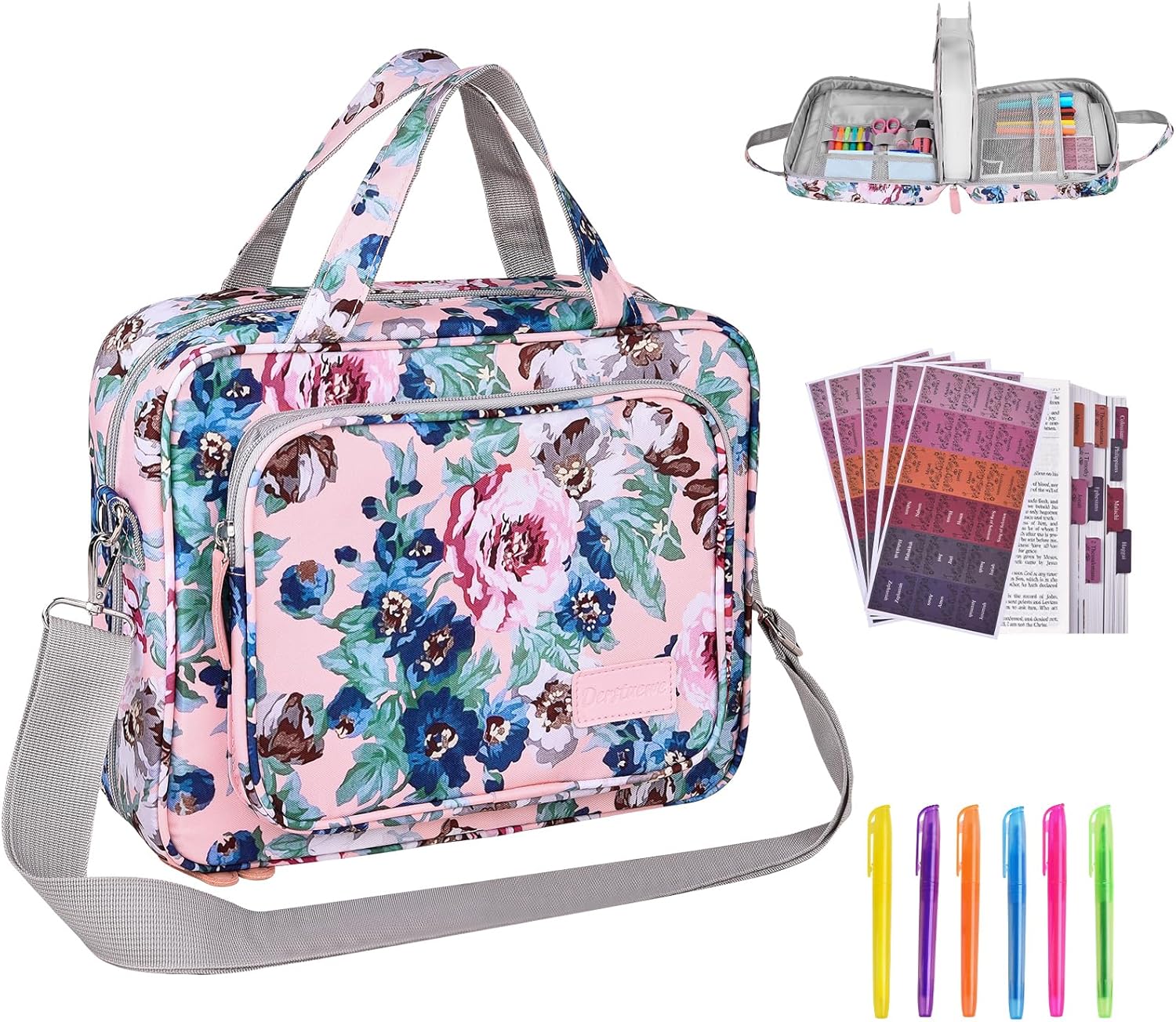 Durable Zippered Bible Cover Case for Women with Handle & Pocket