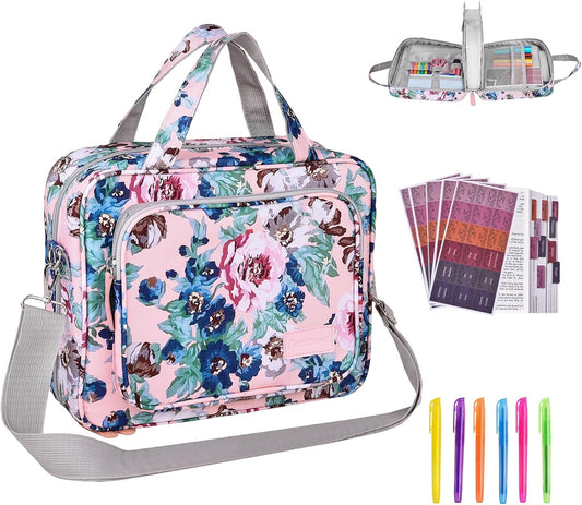 Durable Zippered Bible Cover Case for Women with Handle & Pocket