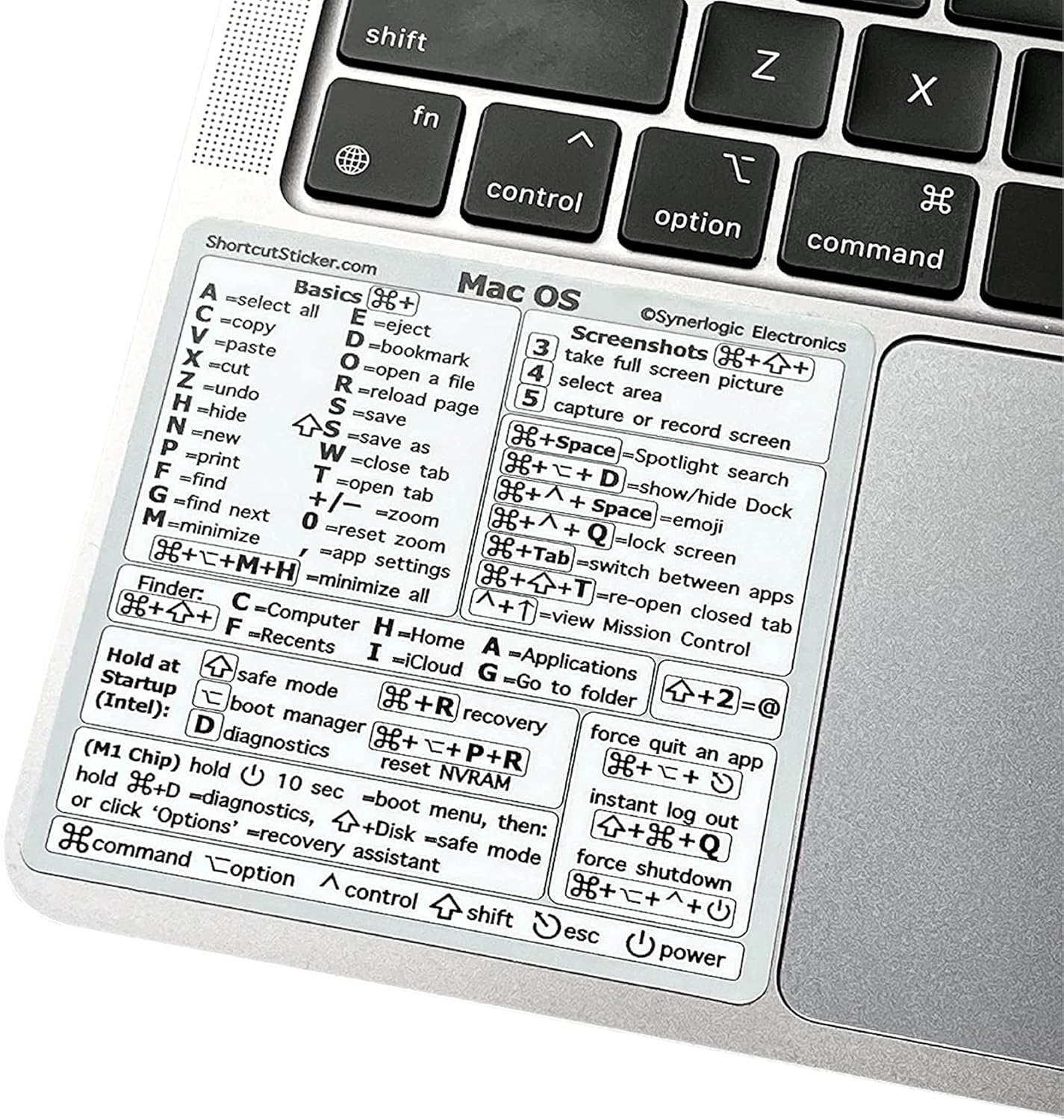 Mac OS Shortcuts Sticker for Quick Learning and Productivity