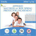 Twin Size Waterproof Mattress Encasement for Dust Allergens