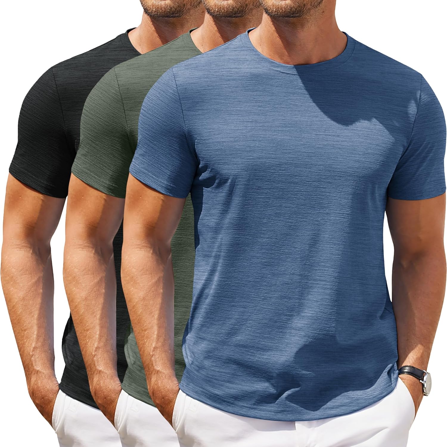 COOFANDY Mens Crew Neck T Shirt for Casual Summer Wear