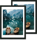18x24 Frame Set of 2 Rustic Black Wood Style - Versatile Poster Frames