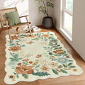 Lahome Floral Bedroom Rug - Soft Washable Area Rug for Home