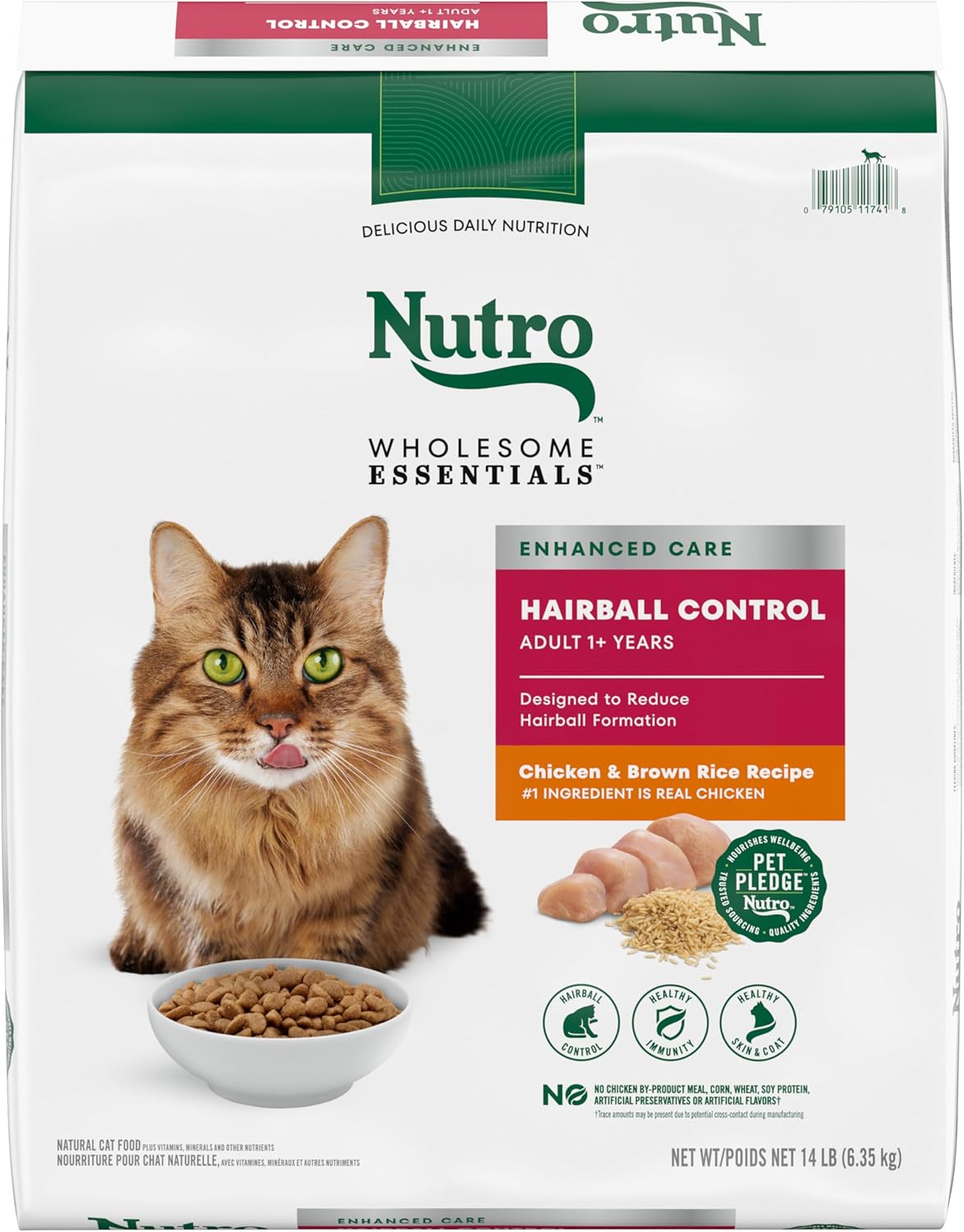Nutro Wholesome Essentials Hairball Control Cat Food 14 lb Bag