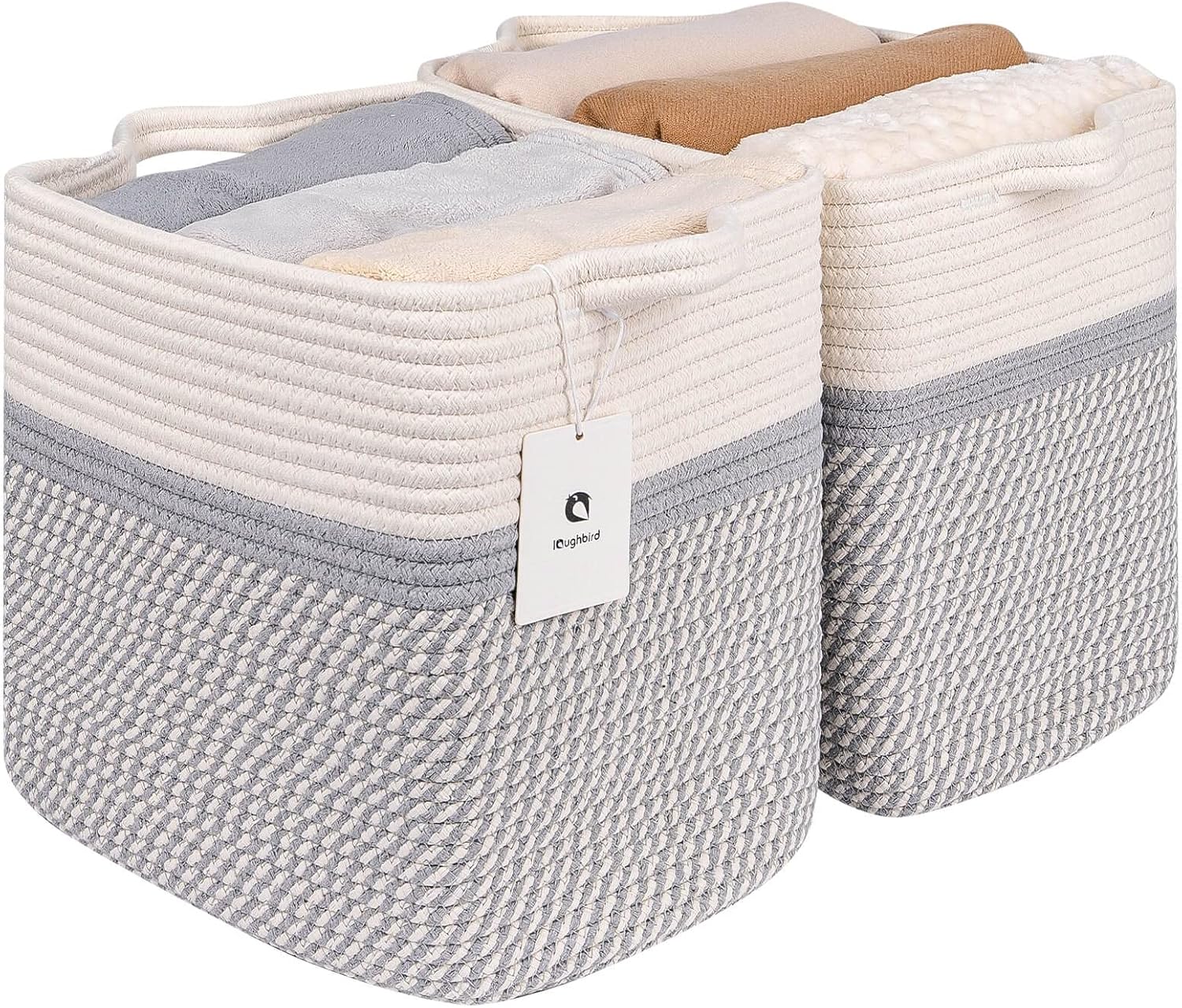 Medium and Large Woven Basket for Toys and Fabric Storage