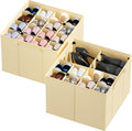 SpaceAid Shoe Organizer 2 Pack Beige - Fits 16-32 Pairs, Foldable