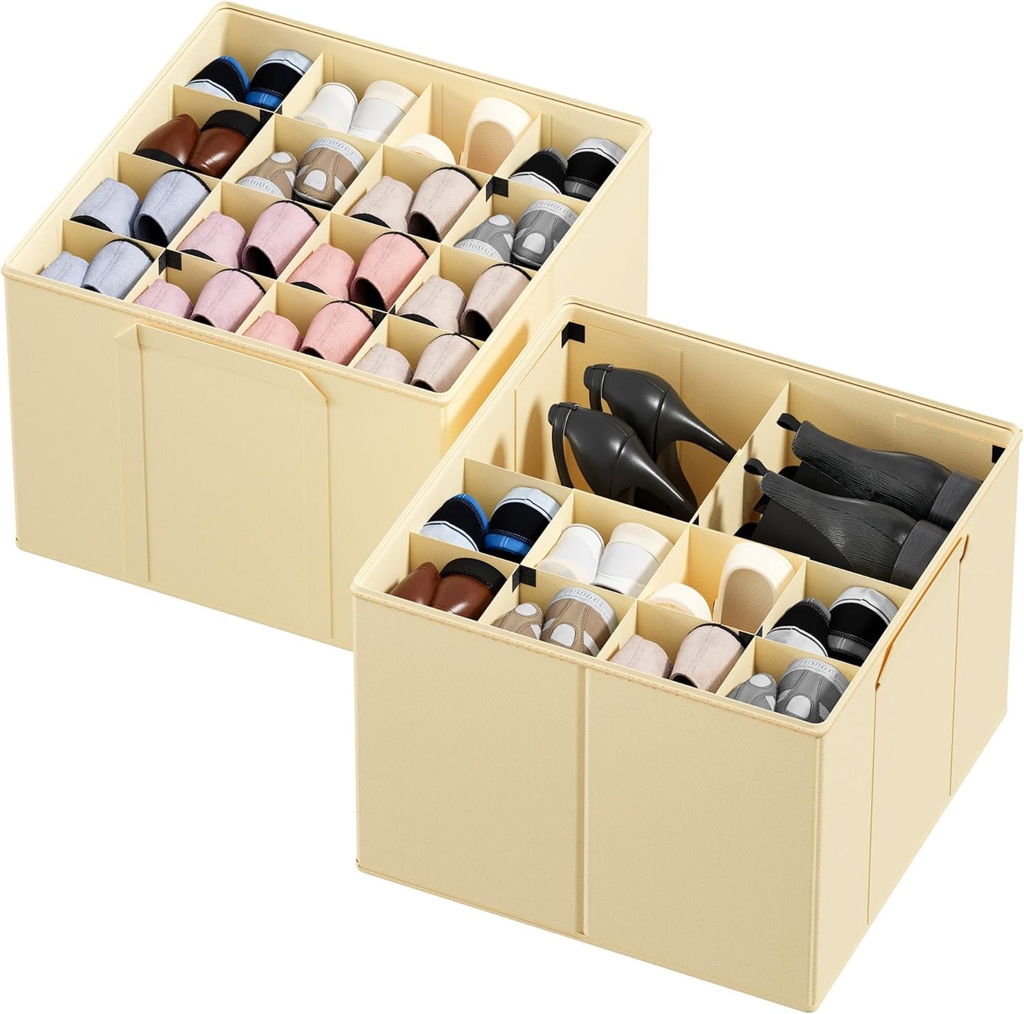 SpaceAid Shoe Organizer for Closet - Foldable Storage Bins