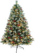 Prelit Christmas Tree with Lights 6ft - Realistic 874 Tips, 250 Warm