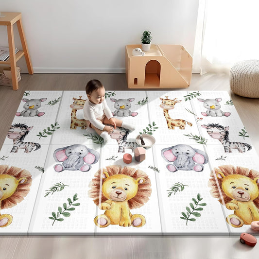 79 x 71 Foldable Large Play Mat for Babies - Non Toxic Foam