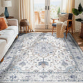 Area Rugs 5ftx7ft Washable Non-Slip Floral Vintage Medallion