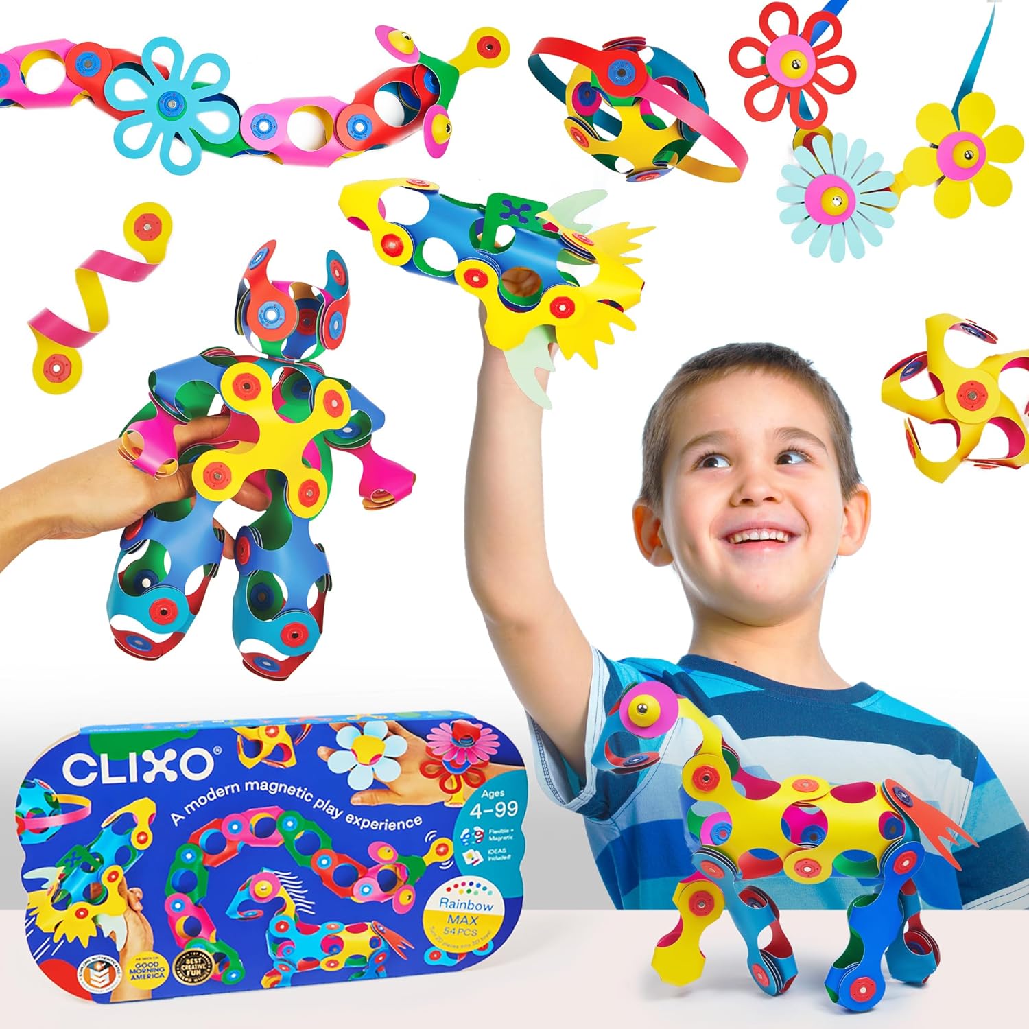 Clixo Rainbow Max 54 Piece Pack - Imagination-Boosting Toy