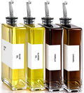 Olive Oil Dispenser Bottle - Drip-Free Glass Cruet with Labels