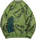 Yimoon Men Oversized Sweater Graphic Cable Knit Jumper - Cozy Retro