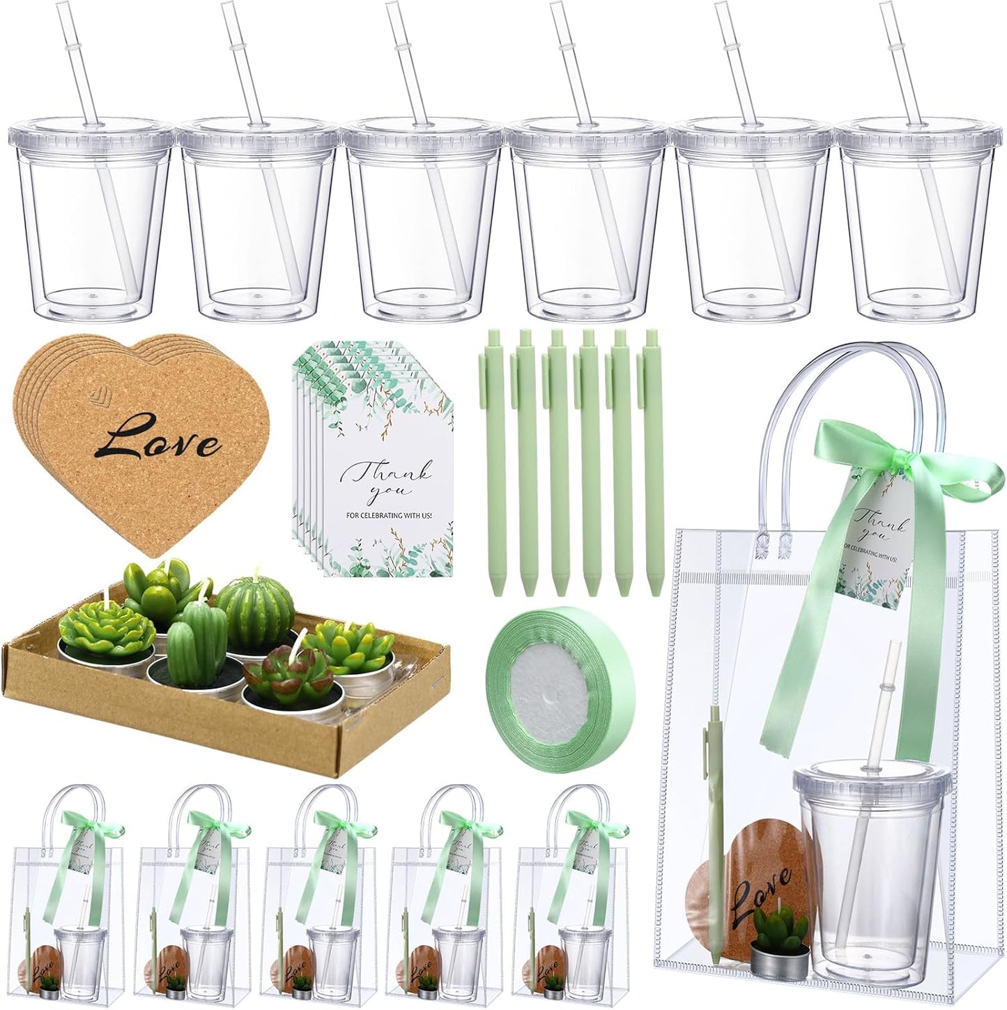 6 Sets Succulent Baby Shower Prizes for Game Winners Gifts