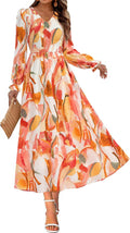 MASCOMODA Womens Floral Maxi Dress for Fall Weddings