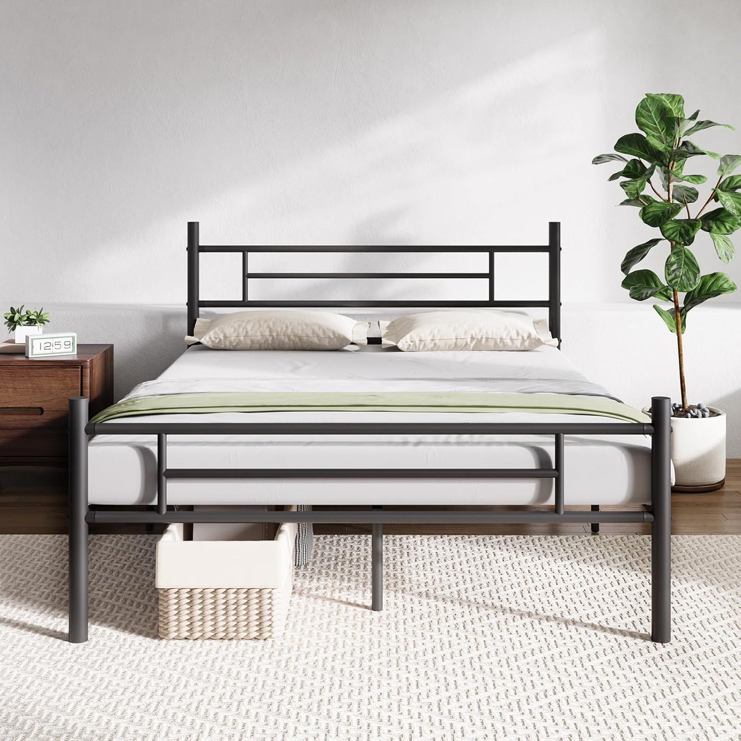 Novilla Full Size Bed Frame with Headboard and Footboard Design
