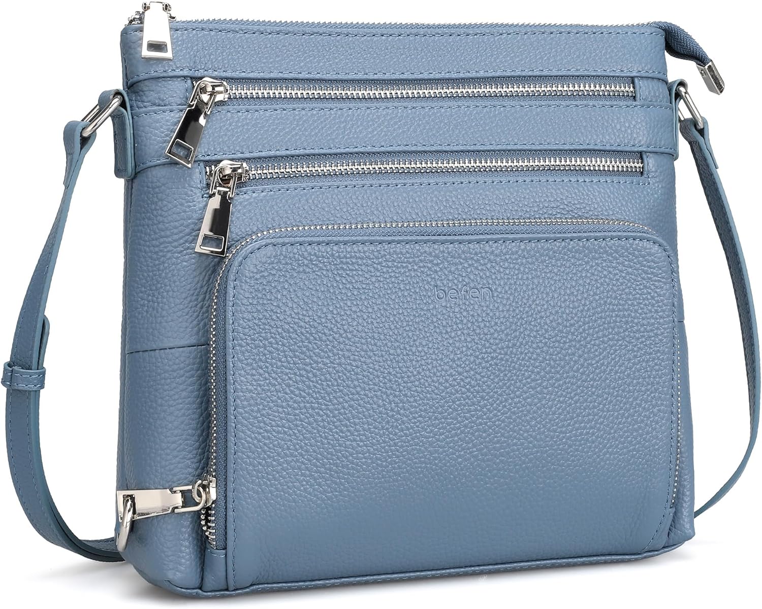 Genuine Leather Crossbody Bag with RFID Protection for Women