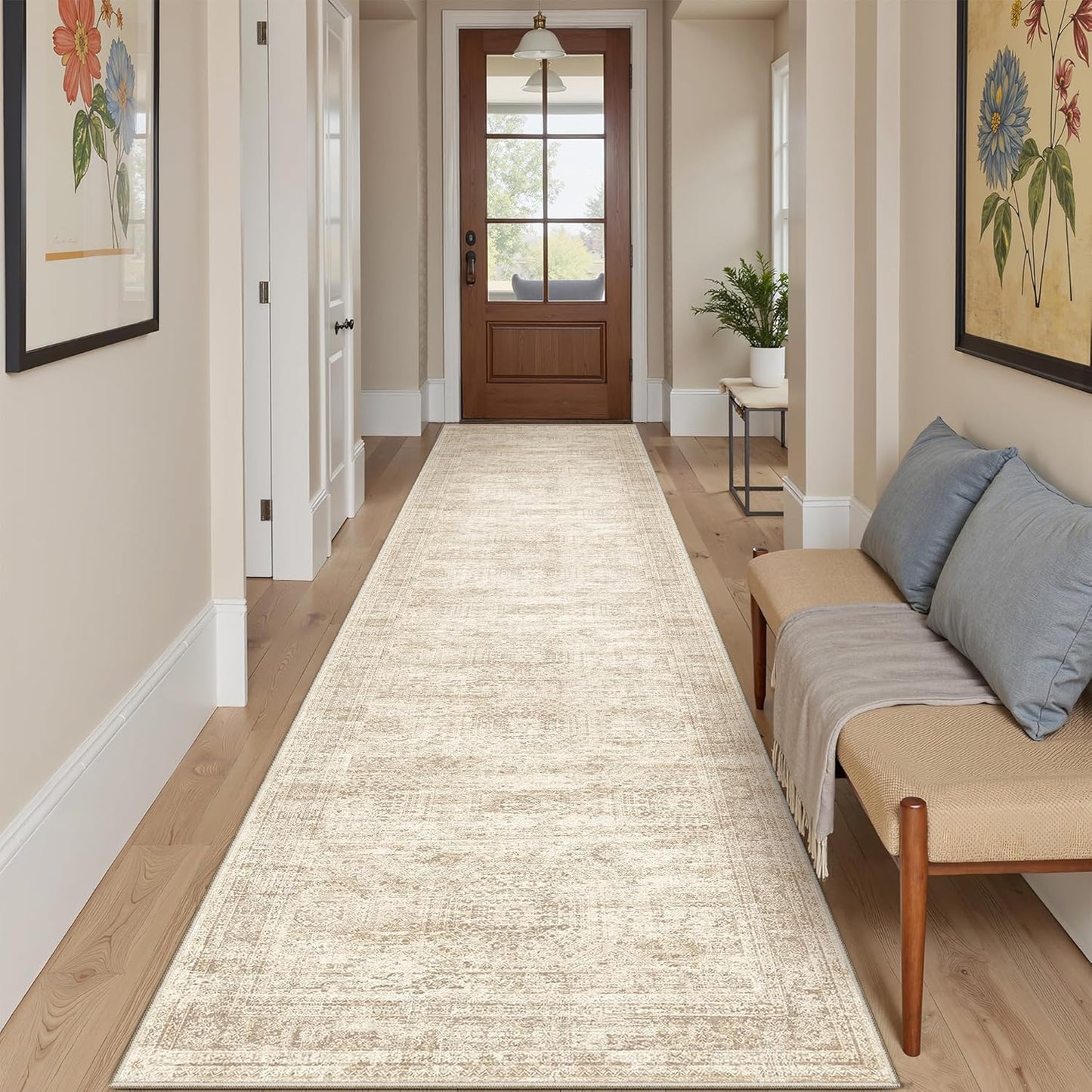 Runner Rug 2ftx10ft Washable Non-Slip for Kitchen and Bathroom