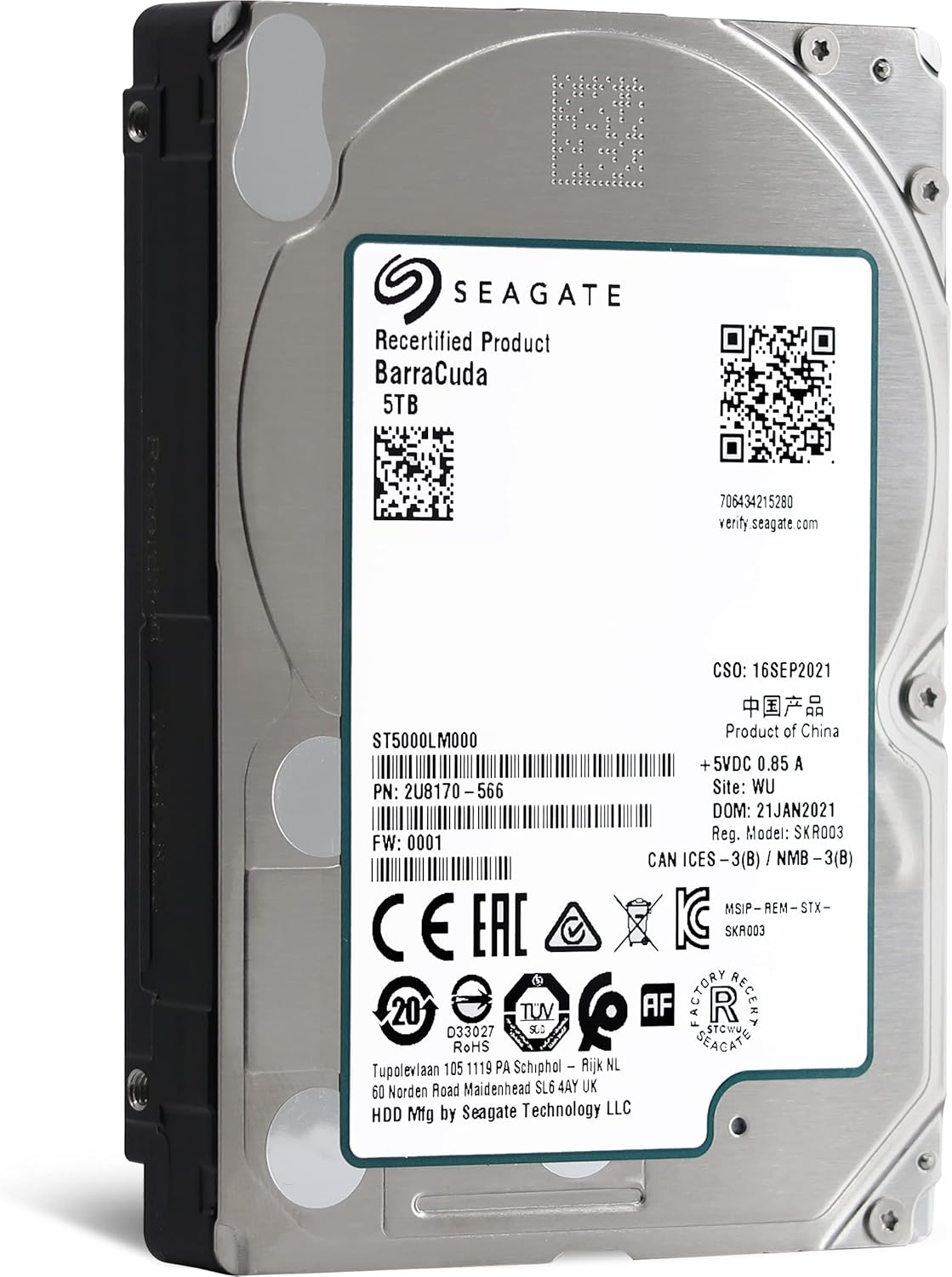 Seagate 5TB BarraCuda HDD Renewed - Faster Storage Speeds