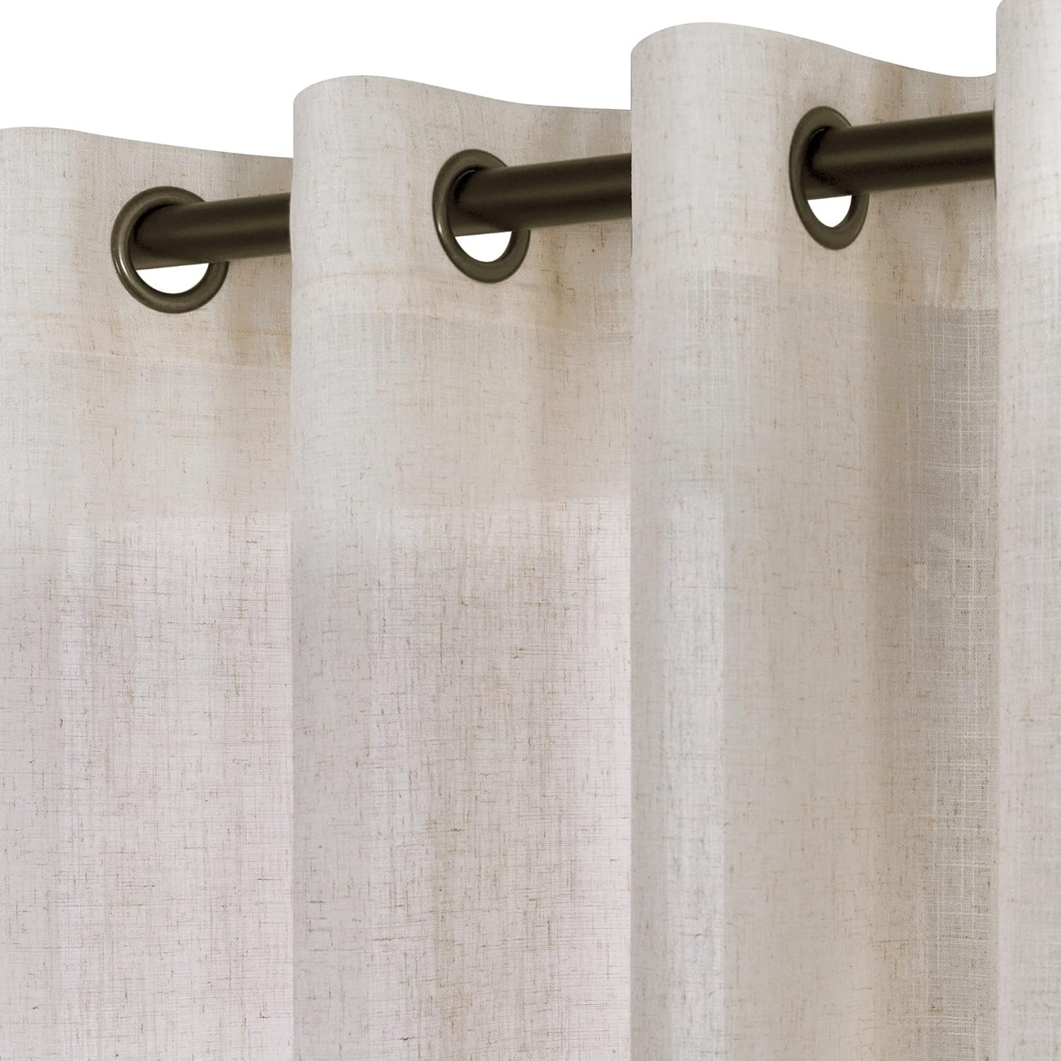 KOUFALL Tan Beige Bronze Grommet Linen Blend Sheer Curtains Review
