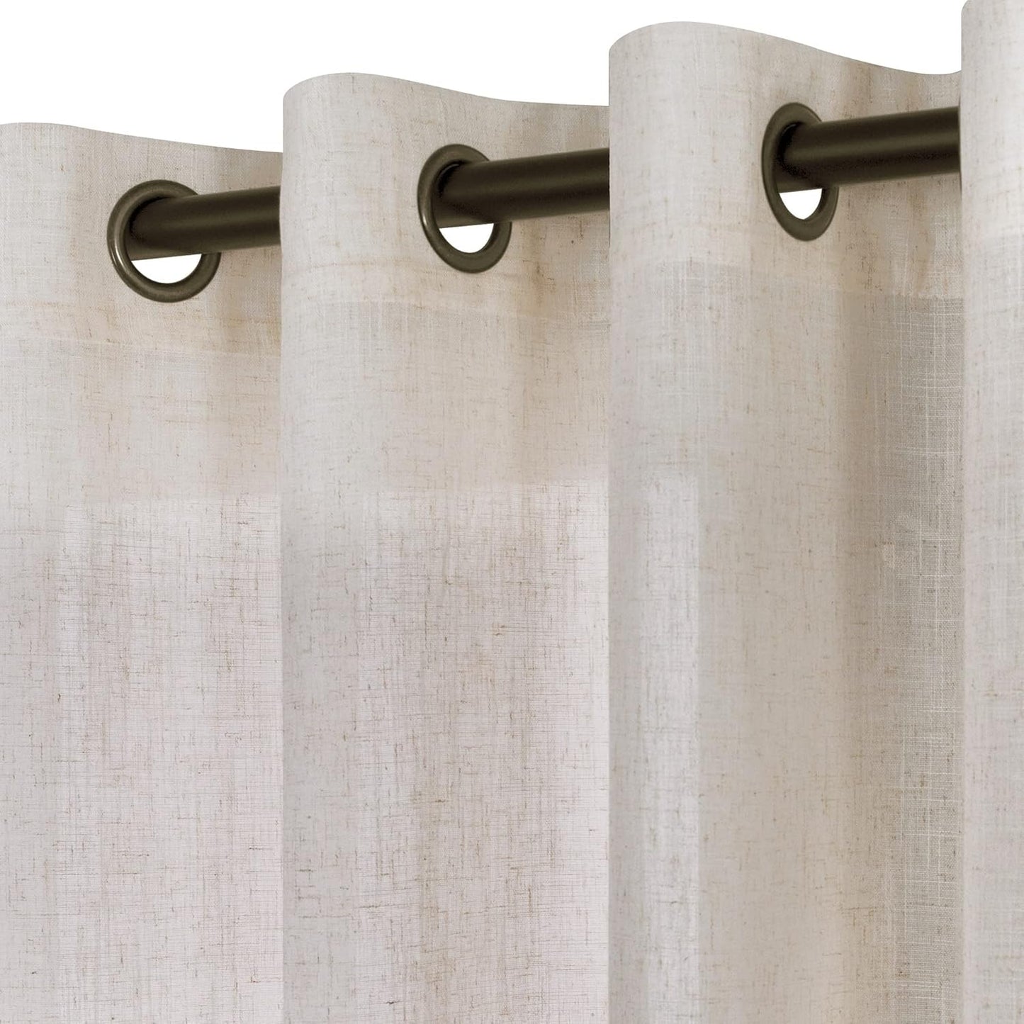 KOUFALL Beige Rustic Country Curtains for Living Room 84 in Long