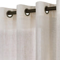 KOUFALL Tan Beige Bronze Grommet Linen Blend Sheer Curtains 52x96 in