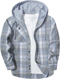 ZITY Men's Flannel Hoodie Shirt Casual Plaid Button Down - Versatile