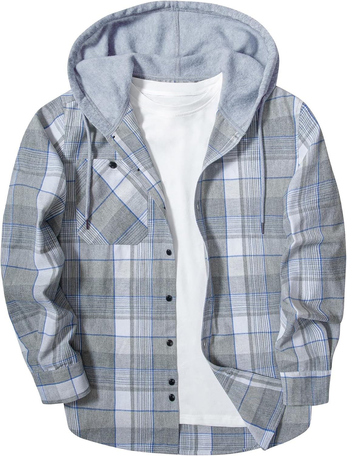 ZITY Men's Flannel Hoodie Shirt for Stylish Casual Wear