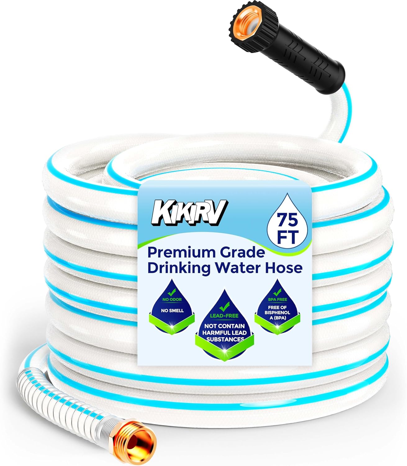 75ft RV Water Hose - Flexible Lead-Free Drinking Water Hose