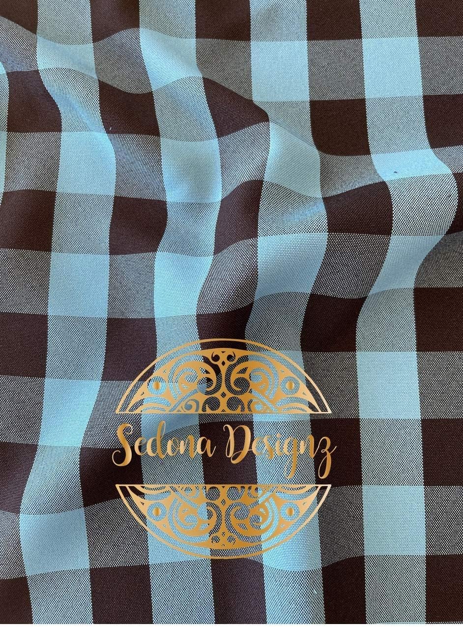 1in Checkered Gingham PolyPoplin Fabric for Sewing and Crafts