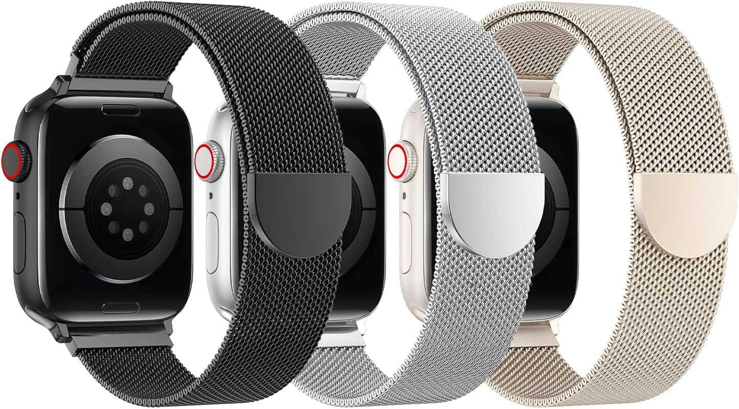Stylish Stainless Steel Apple Watch Band Trio